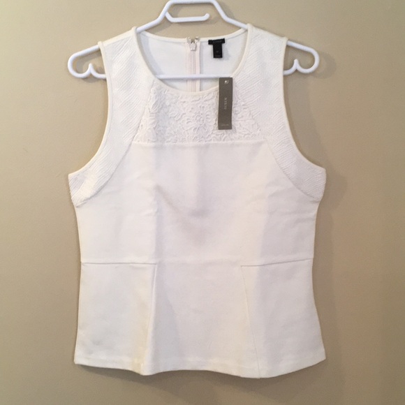 J. Crew Tops - White J Crew wide strap top